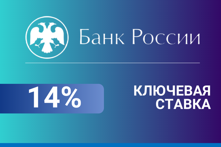 Банк России снизил ключевую ставку с 14,25% до 14%