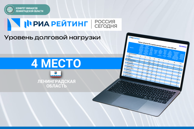Ленинградская область занимает четвертое место среди субъектов РФ по уровню долговой нагрузки