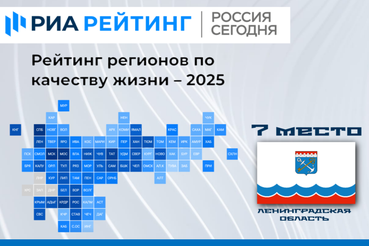 Ленинградская область – на 7 месте в России по качеству жизни