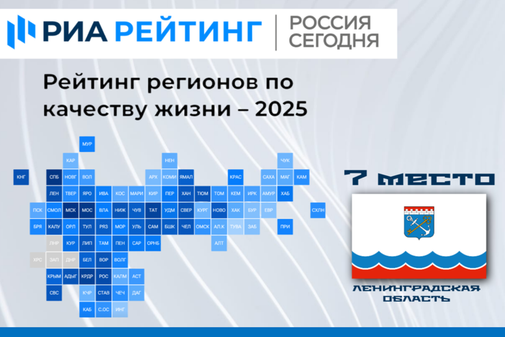 Ленинградская область – на 7 месте в России по качеству жизни